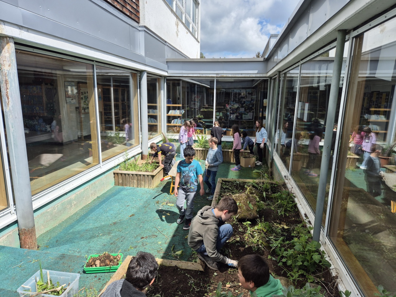 April/Mai 2024: Gärtnern im Außenklassenzimmer